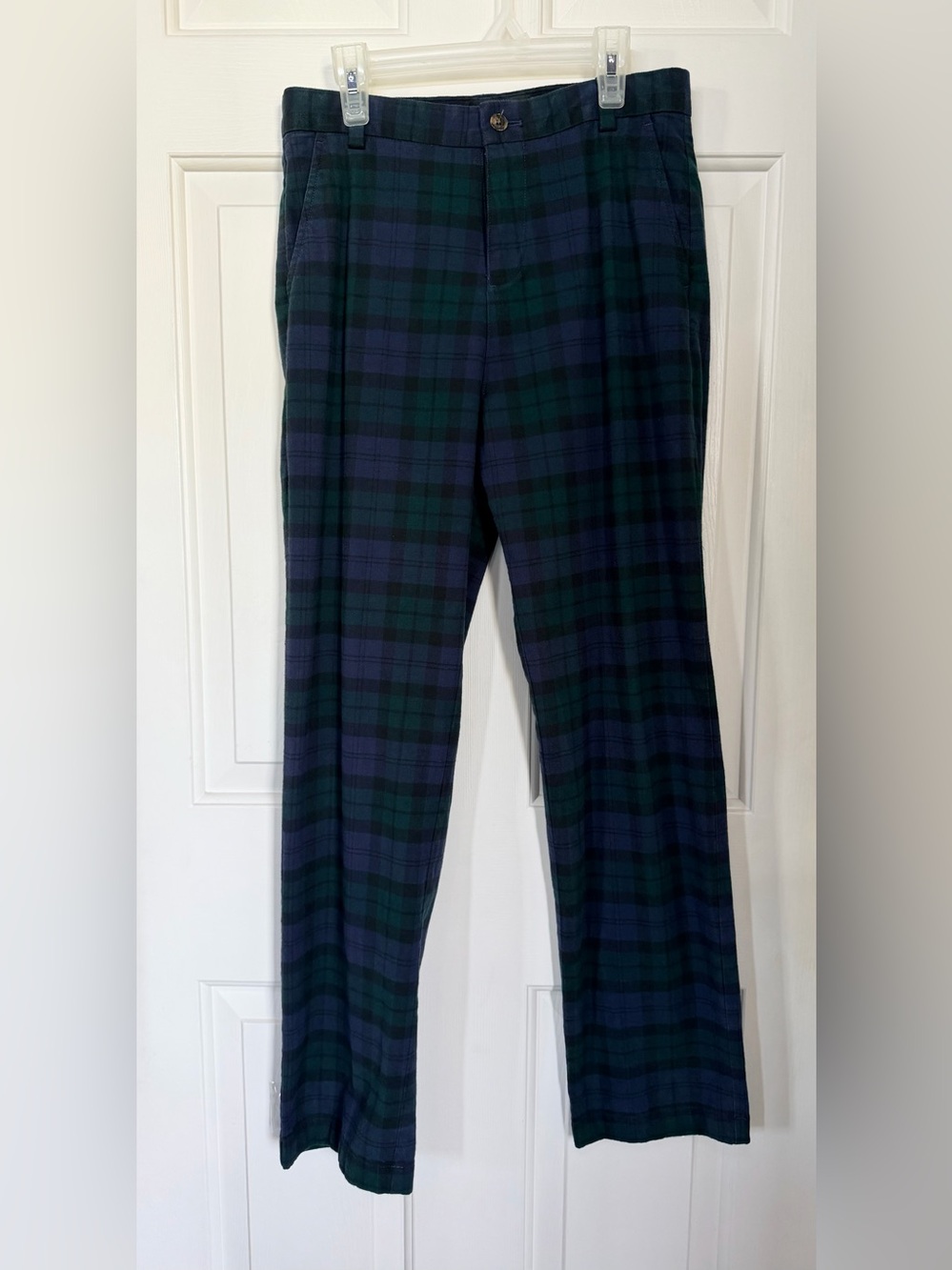 Brooks Brothers Boy’s Black Watch Green & Navy Plaid Dress Pants